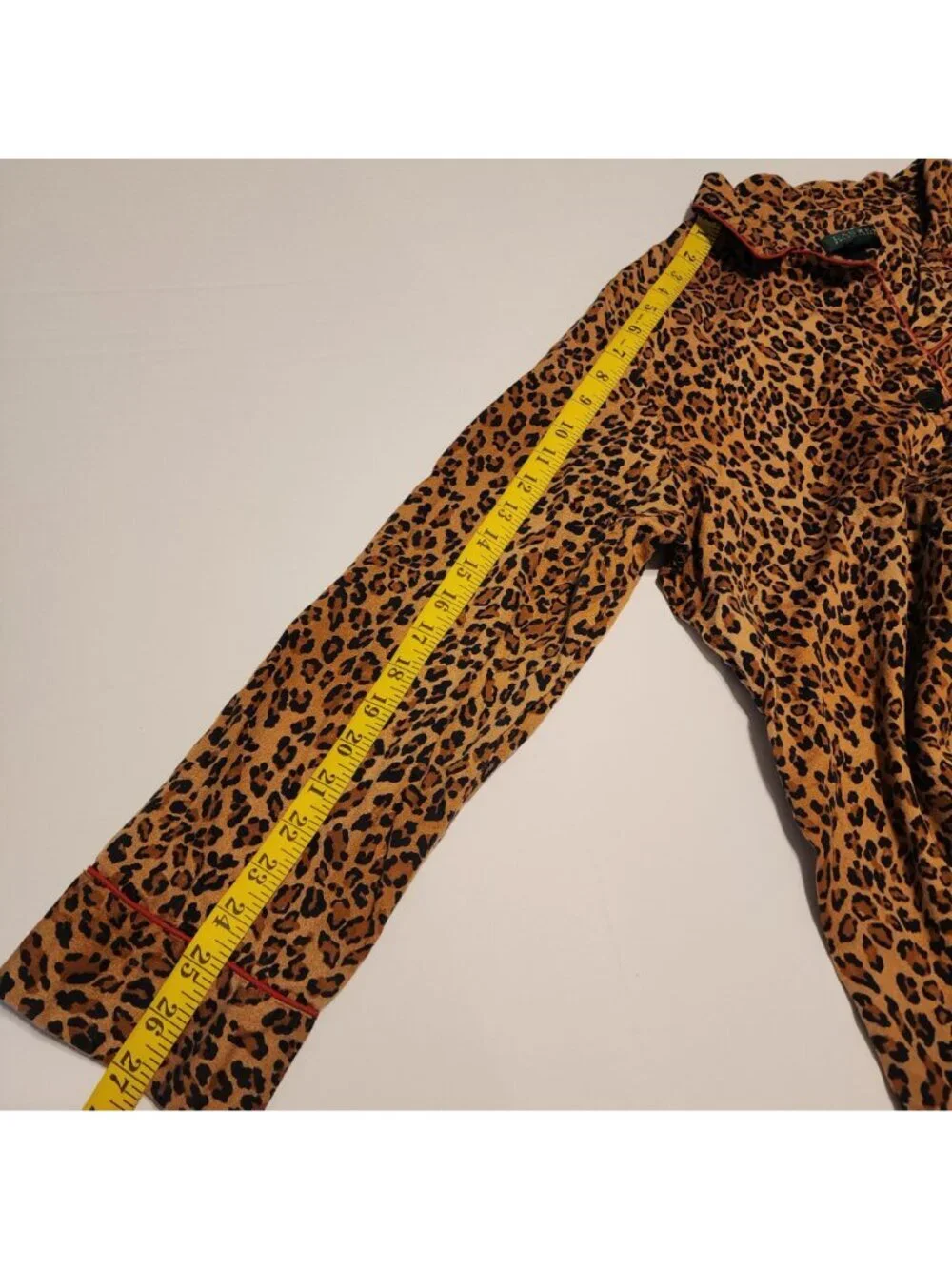 Lauren Ralph Lauren sz XL women pajama top animal print embroidered logo pocket